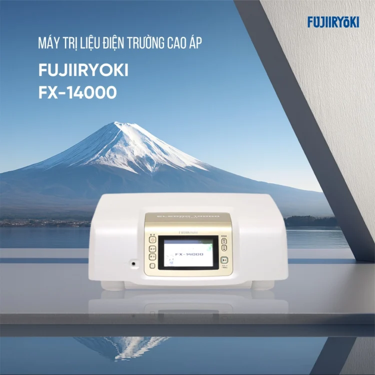 Chi tiết máy điện trường cao áp Fujiiryoki FX-14000, so sánh phương pháp điện trường cao áp và châm cứu